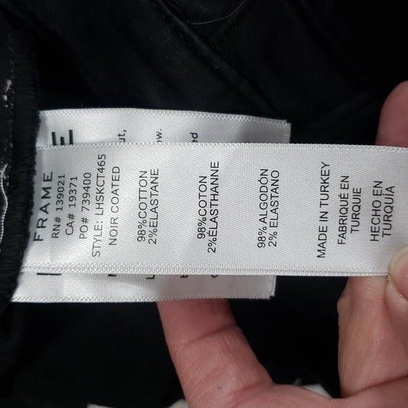 Frame Le High Skinny in Noir Coated Jeans - Picture 6 of 8